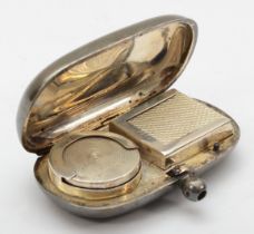 A George V silver sovereign and stamp combination case, By W H Haseler Ltd, Birmingham 1912, 6 x