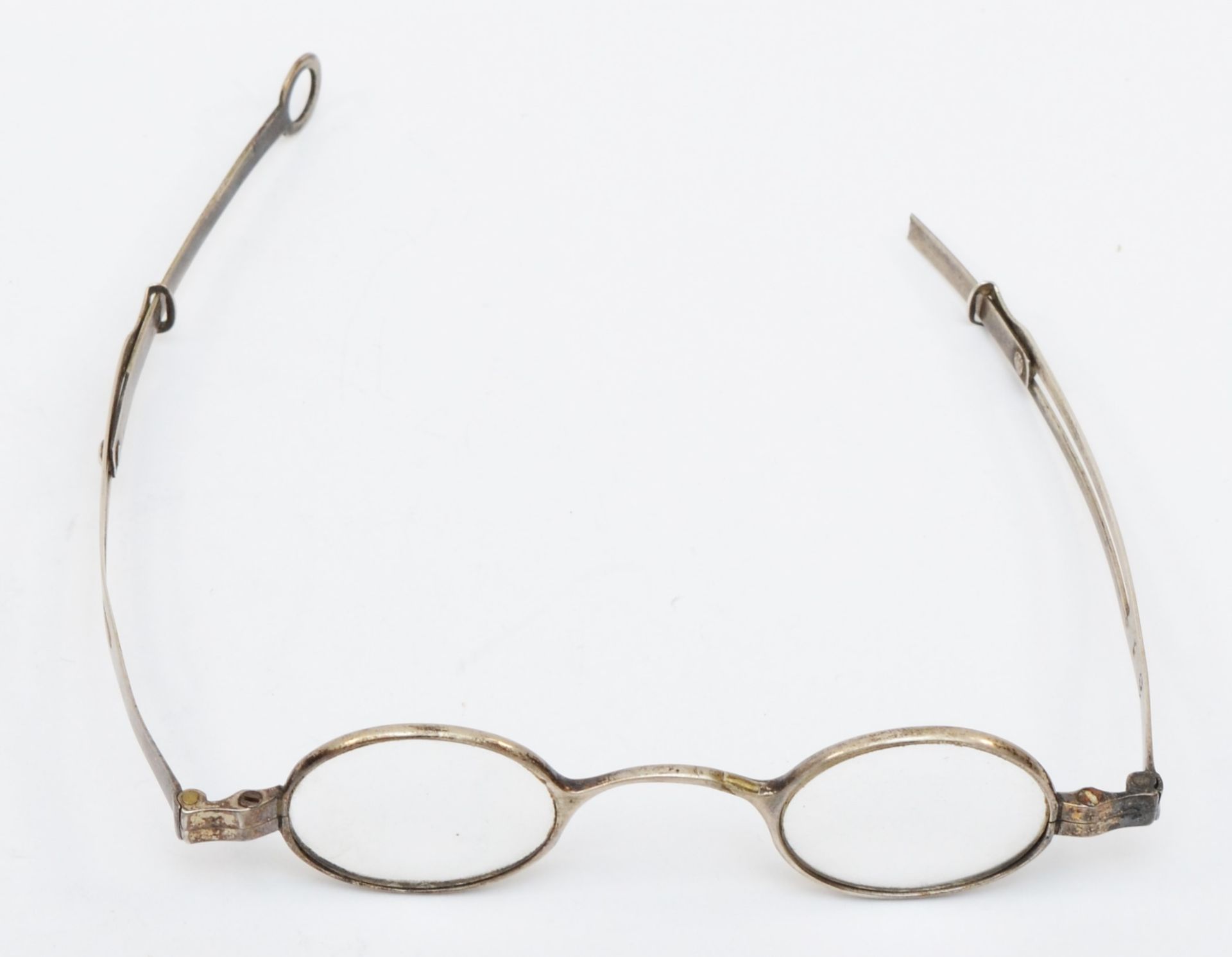 A George III silver pair of spectacles, maker JC, lion passant and Birmingham anchor only, one - Image 2 of 3