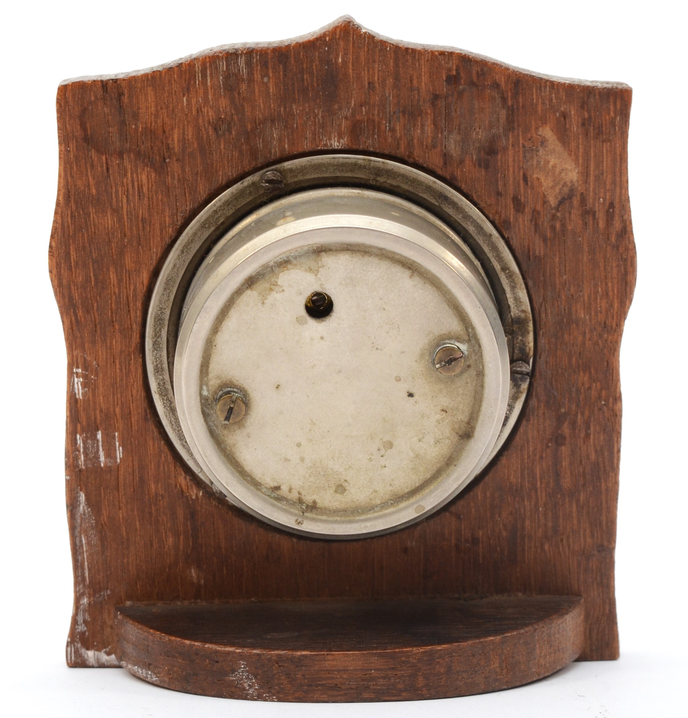 An Edward VII enamel and silver fronted desk barometer, by J & R Griffin, Chester 1909, with - Image 4 of 4