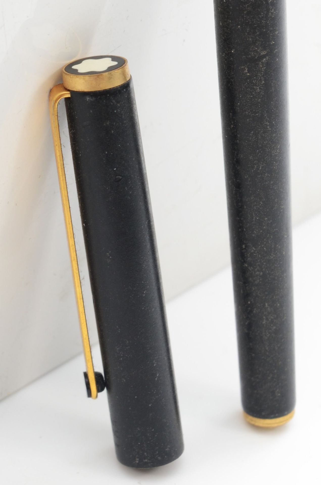 Mont Blanc, a black plunger fill fountain pen with gold plated nib. - Image 2 of 2