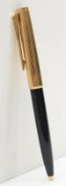 Mont Blanc, a M84 gold plated ball point pen with lever retraction