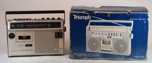 A Sony portable radio/ cassette player model ZF-470L, together with a Triumph example, made in