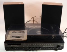 A 1970s National Panasonic music system, comprising of a turntable, radio and cassette player, Model