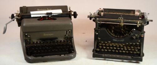A Remington Rand early 20th Century typewriter, together with an Underwood example (2)