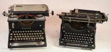 Two early 20th century portable typewriters comprising of an Imperial and Underwood models (2)