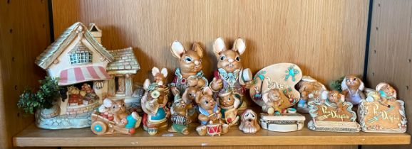 Pendelfin; a collection of rabbits to include Uncle Henry, Barrow Boy, Buffer and Biff