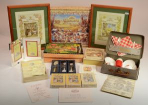 Collectables to include child's picnic set, one other child's teaset, framed pictures relating Royal