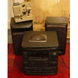 An Aiwa CX-Z1100EZ three disc stereo system with speakers, Serial No W411217404, together with a