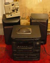 An Aiwa CX-Z1100EZ three disc stereo system with speakers, Serial No W411217404, together with a