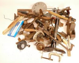 A collection of early 20th century and later carpenters hand tools, to include box planes, Stanley