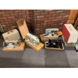 Four assorted cased sewing machines to include Singer and LMR Seamstress (4)