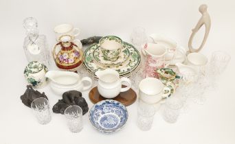 Two boxes of decorative ceramics to include Masons Ironstone Chartreuse, Wedgwood Chippendale