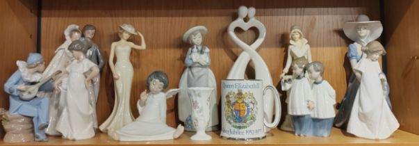 Various collectible ceramics to include boxed Nao porcelain figures; Choir Boys, Girl with two