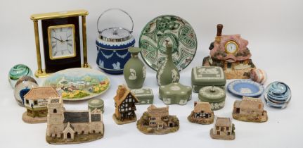 A group of ceramics to include Wedgwood jasper ware, Lillipt Lane miniature village buildings and
