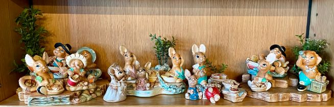Pendelfin; a collection of rabbits to include Nipper, Sandie and Mother Mouse