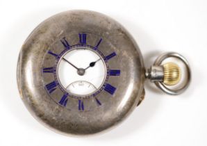 Army & Navy Cooperative Society, an Edwardian silver keyless wind half hunter pocket watch, London