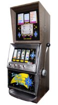 Super Blue Star, an electromechanical three reel and hold slot machine, by Bally, c.1965/70, with 50