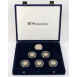 A Westminster London 2012 sports collection silver proof 50p coin set, 29 sterling silver 50p