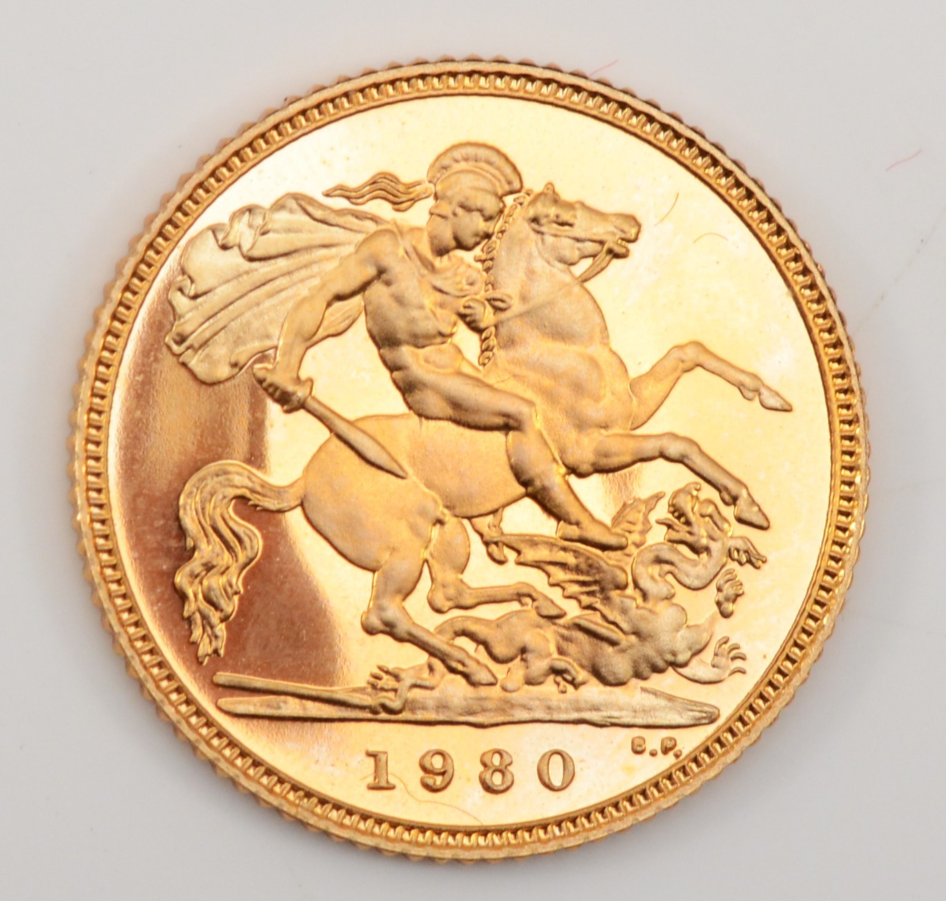 Royal Mint, proof half sovereign, 1980, case - Bild 2 aus 3