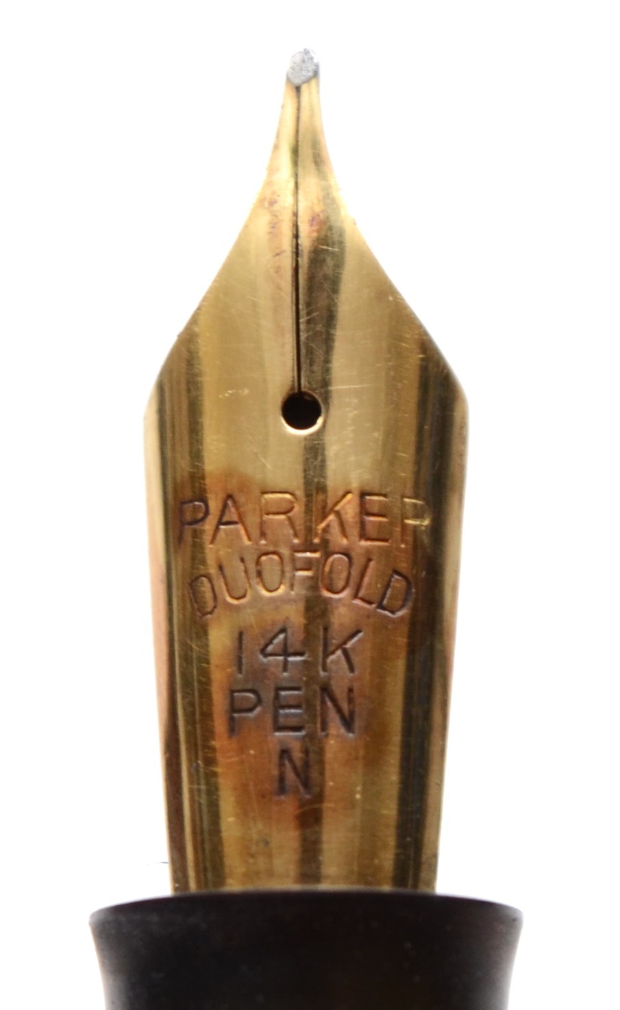Parker, a Duofold green bodied fountain pen, 14k nib, 13cm. - Bild 2 aus 2