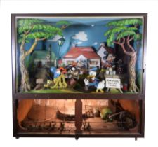 Disney Danger Men At Work Scene Display, by Pytram Ltd of New Malden, Surrey, c.1936/38, a laminated