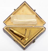 A German brass vernier right angle gauge, 19th century, inscribed in German, 1/16th of a degree with