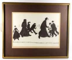 After Lawrence Stephen Lowry (1887-1976), 'On a Promenade', limited edition monochrome print