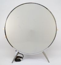 Sputnik Atomic Sofona; a mid 20th century circular electric heater, with white enamel sides,