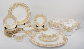 A mid 20th century Royal Worcester porcelain Hyde Park pattern part dinner set comprising of six