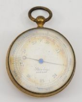 Stanley, a brass compensated aneroid pocket barometer, 50mm
