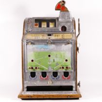 A Mills baseball slot machine, one arm bandit, c.1929, vendor front, restored and working on an