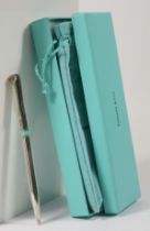 Tiffany, a 925 silver T-clip ballpoint pen, pouch and box