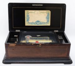 Jean Billon Haller, a Swiss ten air musical box, c.1890/1900, stamped SWISS MADE, numbered 895 to