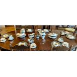 Royal Doulton Carlyle (H5018) pattern part dinner and tea set; comprising of a 21cm long sauceboat