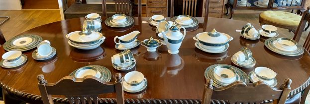 Royal Doulton Carlyle (H5018) pattern part dinner and tea set; comprising of a 21cm long sauceboat