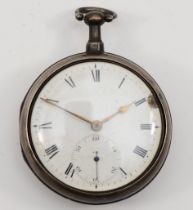 Rob. Wood Jnr, Kent Road, retailed by Richard Lloyd, a silver pair cased fusee pocket watch,