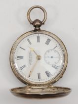 John Kellie, Liverpool, a silver full hunter key wind pocket watch, Chester 1898, with subsidiary