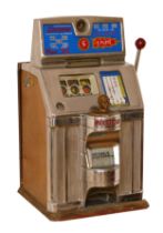 Governor Tic Tac Toe by O. D. Jennings and Co., a one arm three reel slot machine, c.1960's, plays