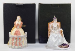 Royal Worcester; two limited edition porcelain figures, Juliet and Queen Elizabeth II in