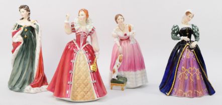 Royal Doulton; four Queens of the Realm porcelain figures comprising of Mary Queen of Scots