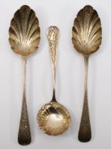 A pair of George IV Old English pattern table spoons, by John, Henry & Charles Lias, London 1824,