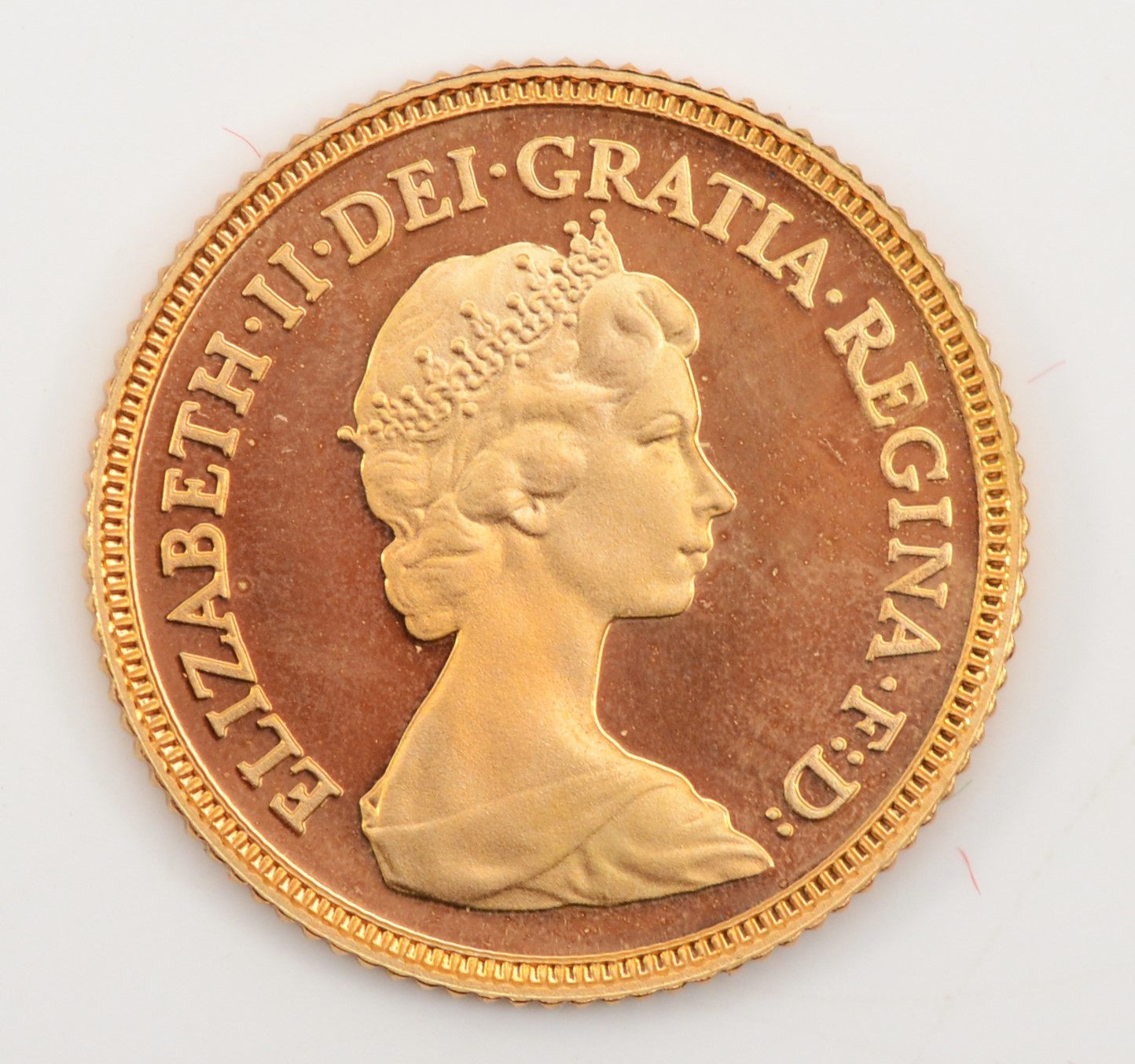 Royal Mint, proof half sovereign, 1980, case