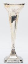 A George V silver trumpet spill vase, by Henry Williamson Ltd, Birmingham 1918, Rd 616594, 20cm,