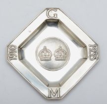 A George V silver Silver Jubilee ash tray, Birmingham 1935, 7cm,31gm.