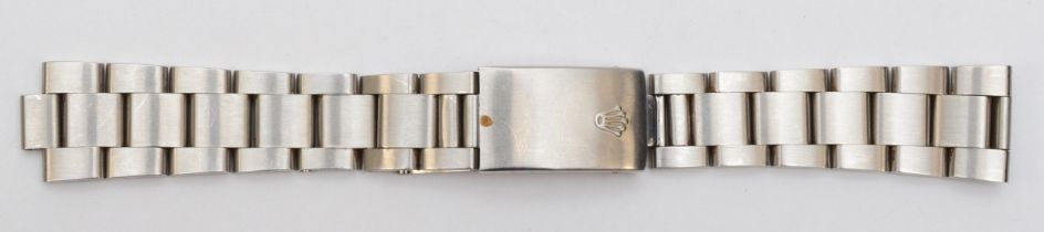 Rolex? stainless steel wristwatch bracelet, last links numbered 5678, clasp numbered D12 and