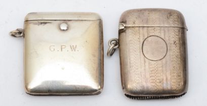 An Edwardian silver vesta case, by Stuart Clifford & Co, London 1907, with push button opening