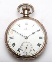 Coventry Astral, a silver cased open faced keyless wind pocket watch, by Dennison Watch Case Co,