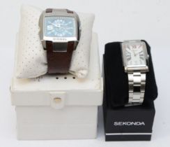 Sekonda, a stainless steel wrist watch, N3633, together with a Diesel stainless steel wrist watch,