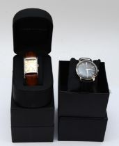 Accurist, a stainless steel Gentleman's wrist watch, 7045, together with a Emporio Armani wrist