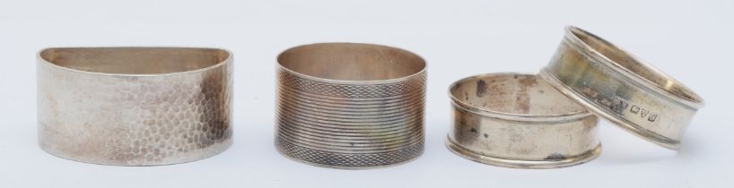 A George V pair of silver napkin rings, by Charles Horner, Chester 1920, of plain form, together
